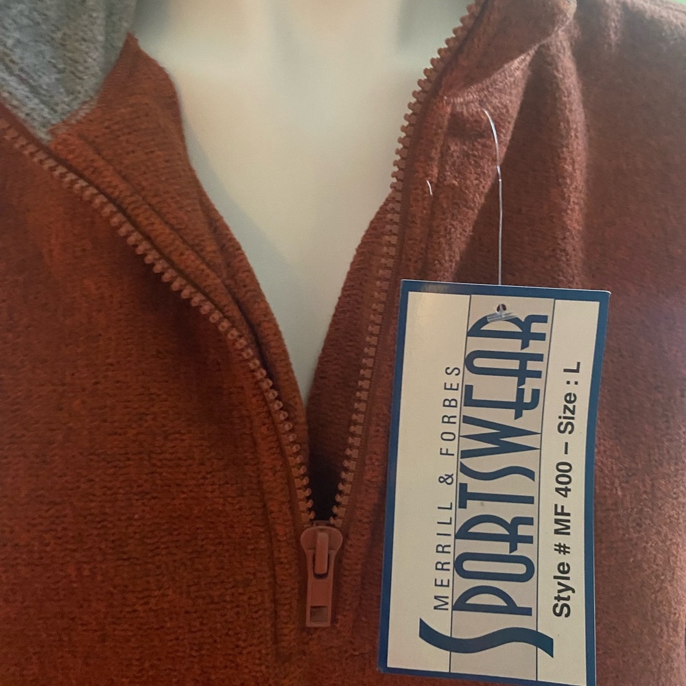 NWT Vintage Merrill and Forbes Sportswear 1/4 Zip Pullover Sweater. Size Medium